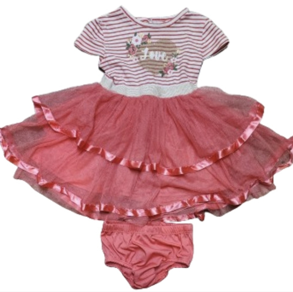 Little Lass, love dress with bloomers 12 mth